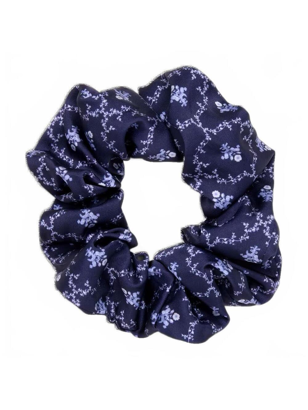 ⭐PICK 3/$15 Wet Brush x Hill House Large Silk Scrunchie Navy Trellis
